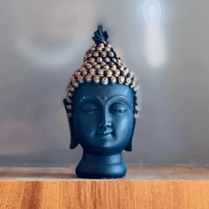 Blue Brass Style Buddha Head Statue